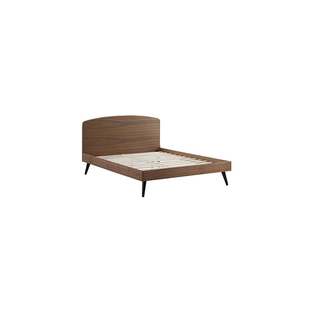 Modway Bronwen Queen Wood Platform Bed in Walnut