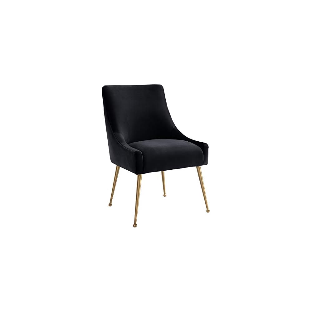 TOV Furniture Beatrix Ultra Modern Velvet Upholstered Dining Side Chair, 22" Black