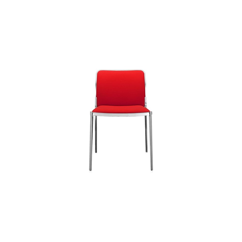 Kartell 5977/LG Audrey Soft Chair by Piero Lissoni, Pack of 2, Trevira Fabric Red