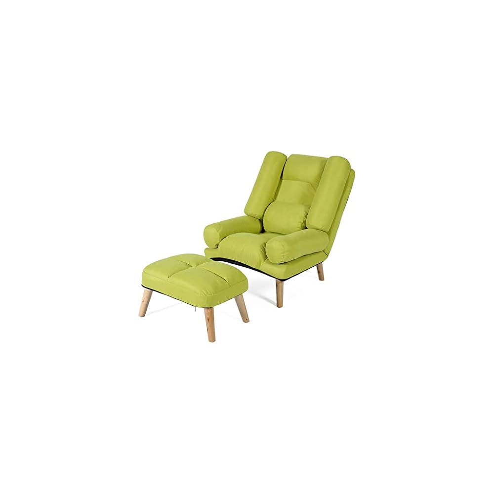 Modern Yellow Recliner Chair with Adjustable Armrest and Foot Rest for Living Room Office Dormitory Bedroom Ergonomic Design for Elderly Comfort