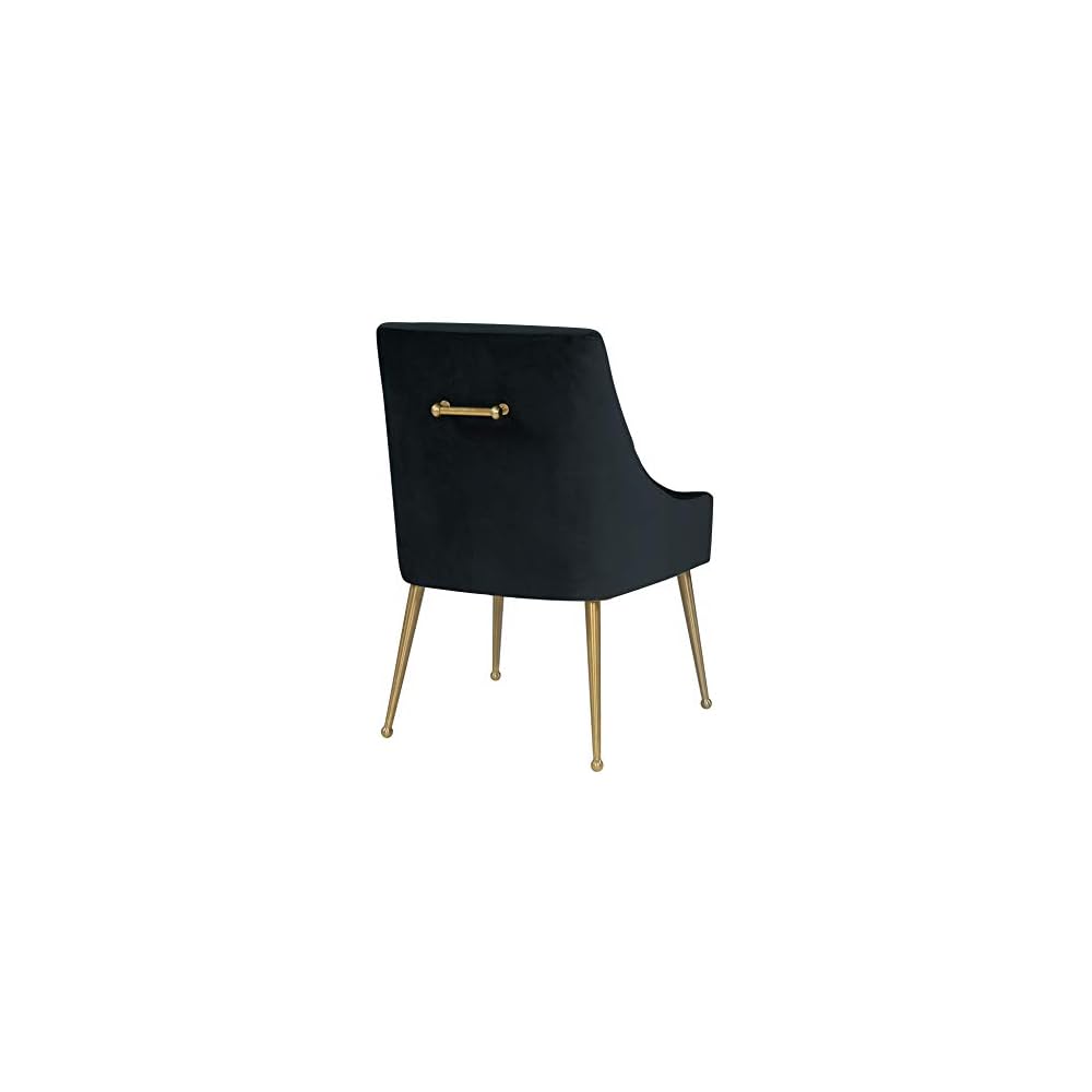 TOV Furniture Beatrix Ultra Modern Velvet Upholstered Dining Side Chair, 22" Black