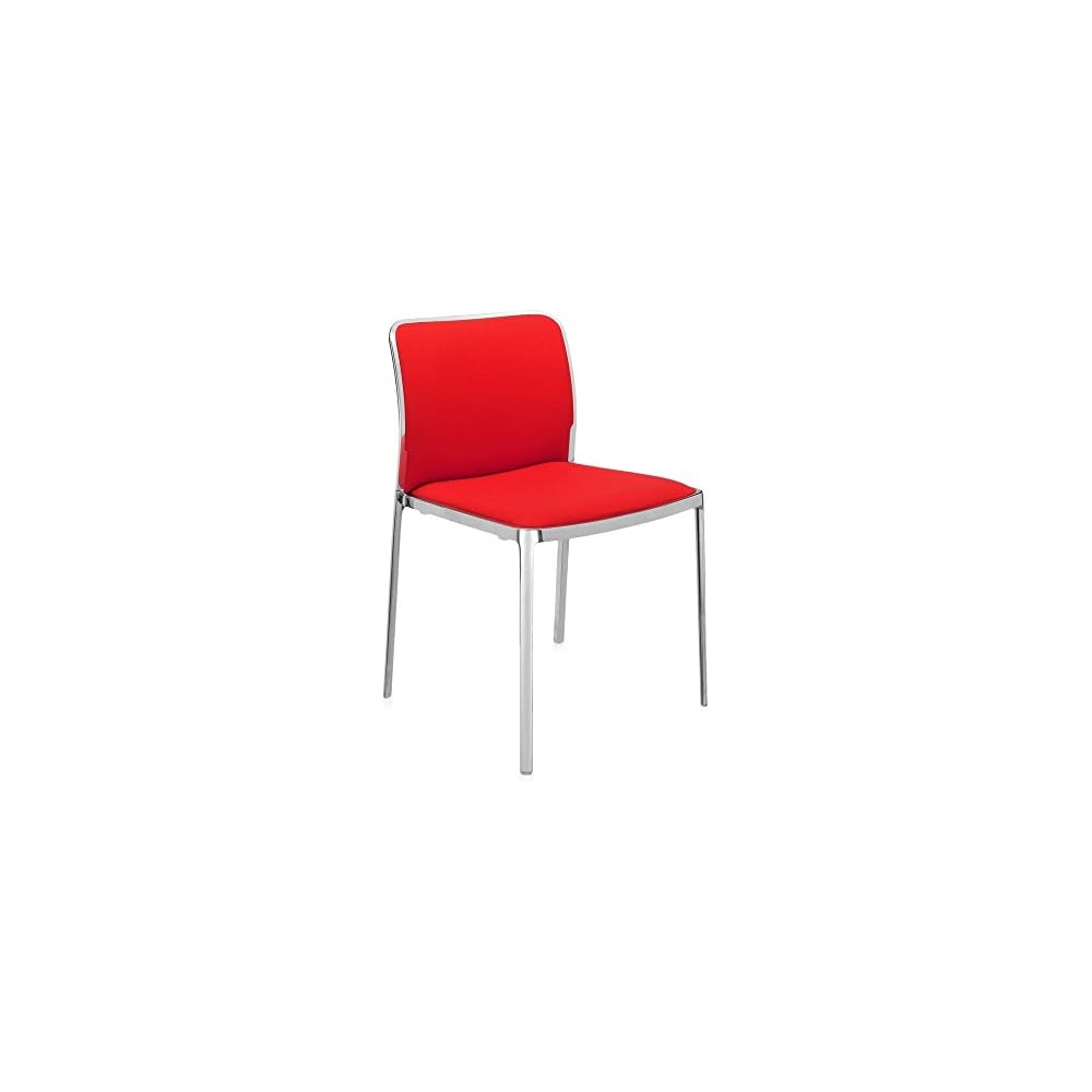 Kartell 5977/LG Audrey Soft Chair by Piero Lissoni, Pack of 2, Trevira Fabric Red