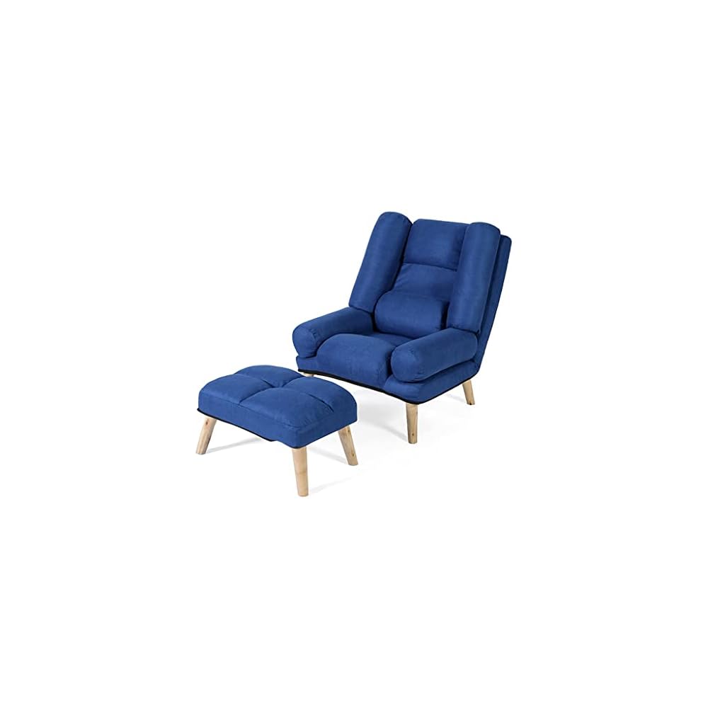 Modern Yellow Recliner Chair with Adjustable Armrest and Foot Rest for Living Room Office Dormitory Bedroom Ergonomic Design for Elderly Comfort