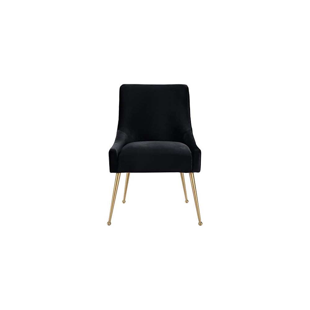 TOV Furniture Beatrix Ultra Modern Velvet Upholstered Dining Side Chair, 22" Black