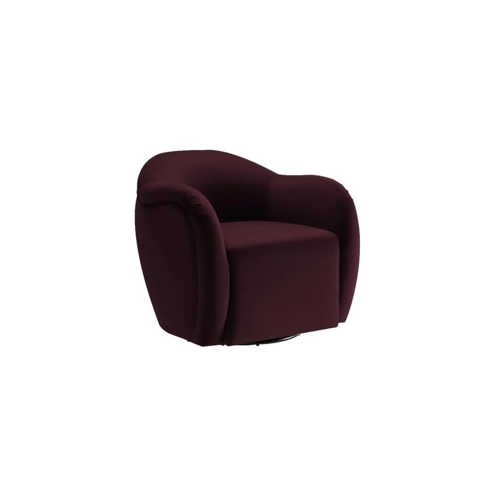 Modway Compose Performance Velvet Swivel Armchair in Alabaster - Barrel Accent Chair - Comfy Round Single Sofa Chair with 360° Rotation - Modern Upholstered Club Chair for Living Room, Bedroom
