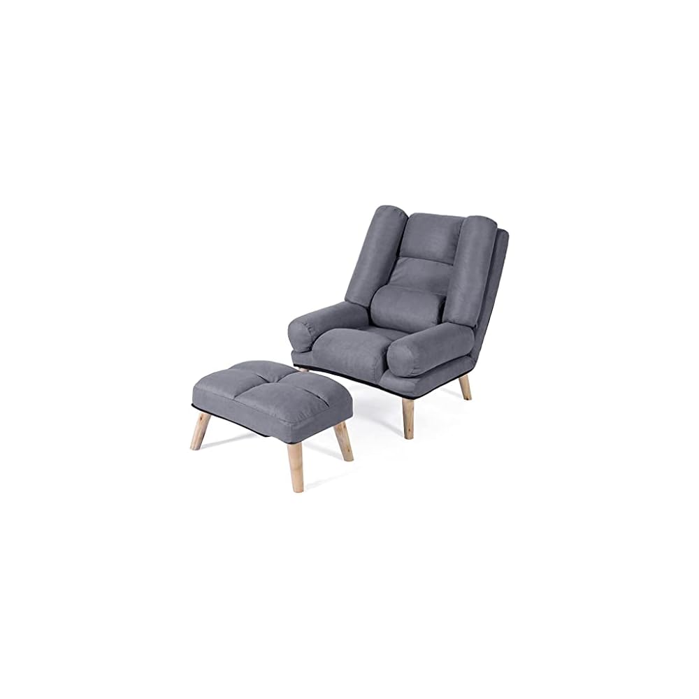 Modern Yellow Recliner Chair with Adjustable Armrest and Foot Rest for Living Room Office Dormitory Bedroom Ergonomic Design for Elderly Comfort