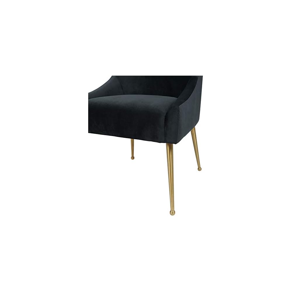 TOV Furniture Beatrix Ultra Modern Velvet Upholstered Dining Side Chair, 22" Black