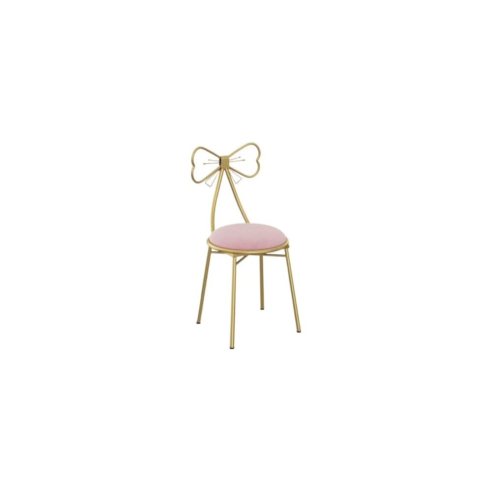 Vanity Chair for Makeup Room, Mid-Century Modern Velvet Makeup Chair with Butterfly Backrest Metal Legs for Bedroom Living Room, Gray1