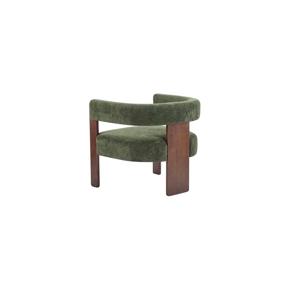 Christopher Knight Home Nettie Modern Accent Chair for Living Room, Velvet Fabric Single Lounge Sofa Chair with Wooden Frame, Comfy Reading Chair for Bedroom, Lounge Armchair with Cushion, Olive Green