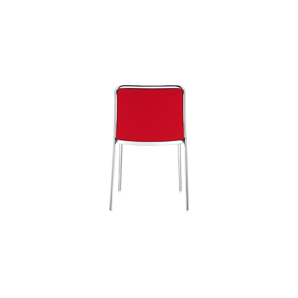 Kartell 5977/LG Audrey Soft Chair by Piero Lissoni, Pack of 2, Trevira Fabric Red