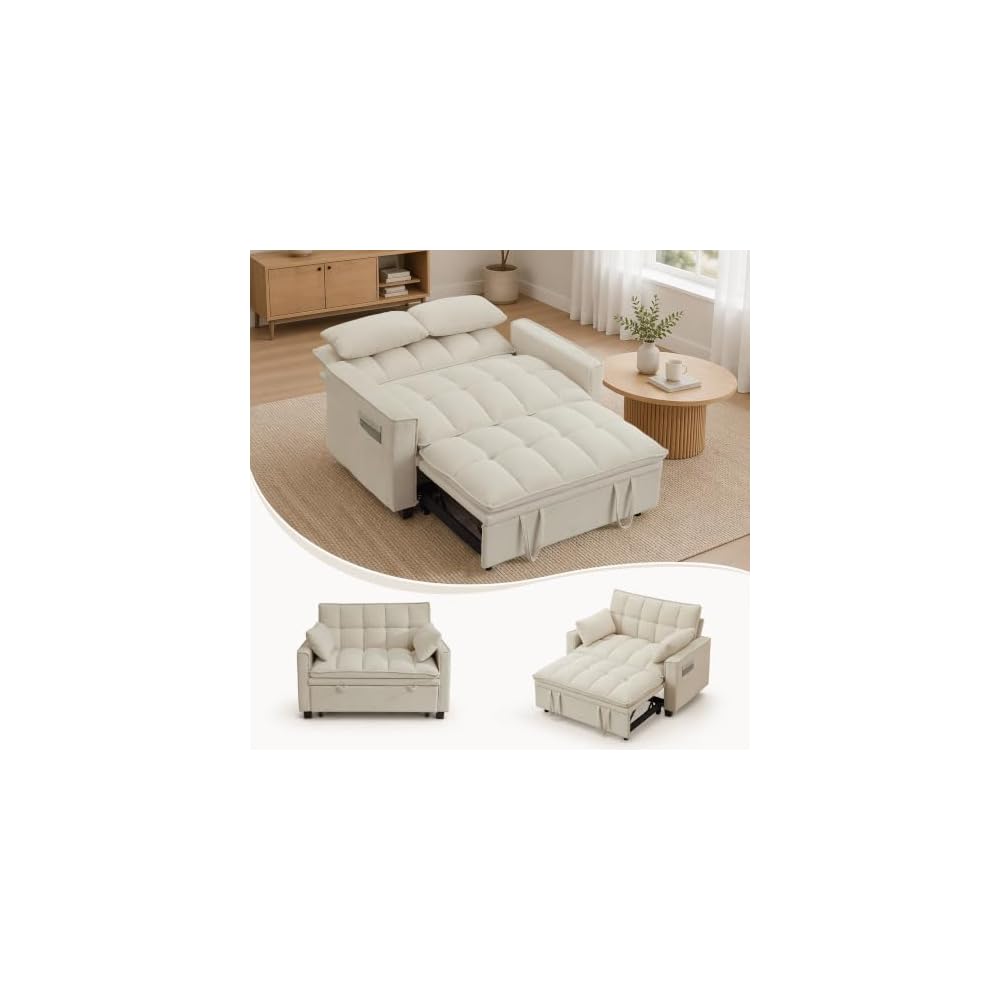 Sleeper Sofa Bed, Convertible Pull Out Couch for for Living Room, Loveseat