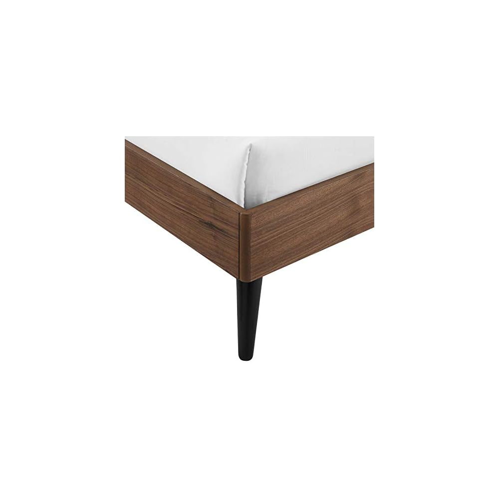 Modway Bronwen Queen Wood Platform Bed in Walnut