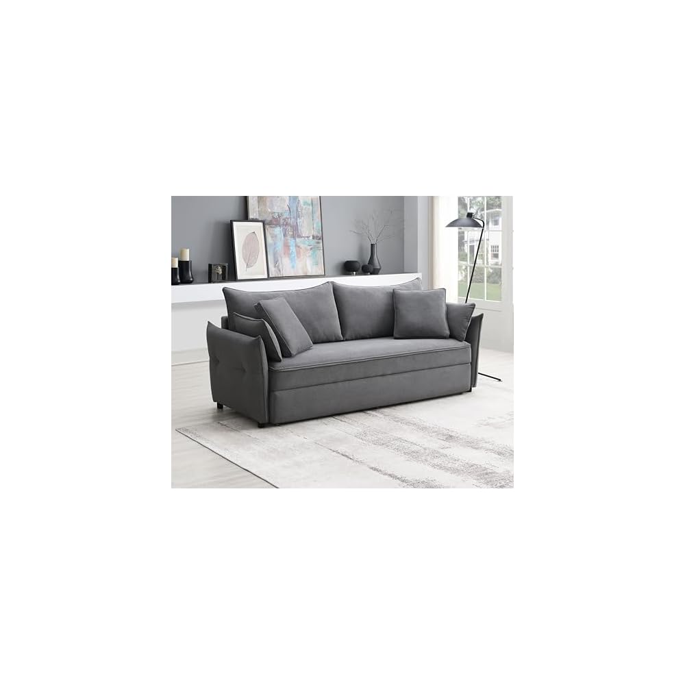 Acme Irina Rectangular Sofa with Sleeper in Gray