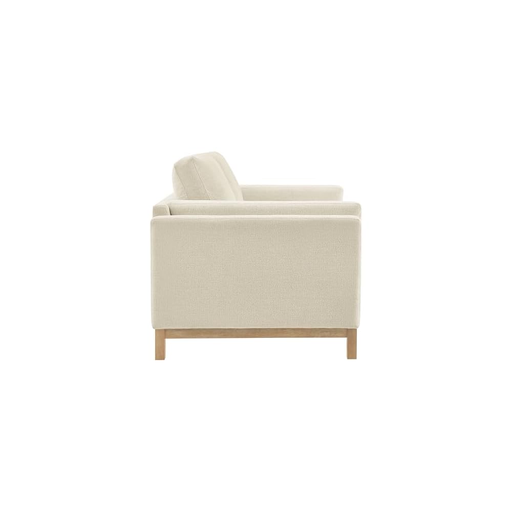 Modway Roscoe 63 Inch Fabric Loveseat in Ivory - Comfortable Upholstered 2 Seater Couch for Living Room, Apartment, or Office Seating