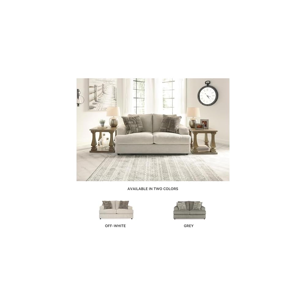 Signature Design by Ashley Soletren Loveseat, Stone Chenille Sofa Couch