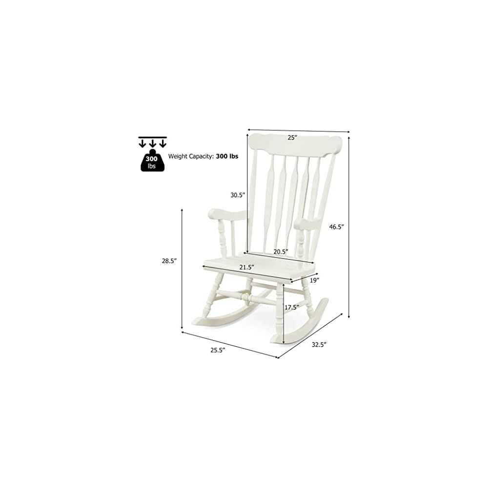 Solid Wood Rocking Chair Porch Rocking Chair Indoor Outdoor Seating