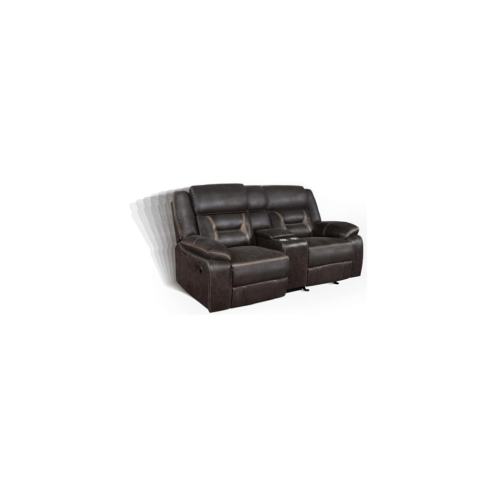 Coaster Greer Reclining Glider Loveseat with USB Charging, Brown 651355