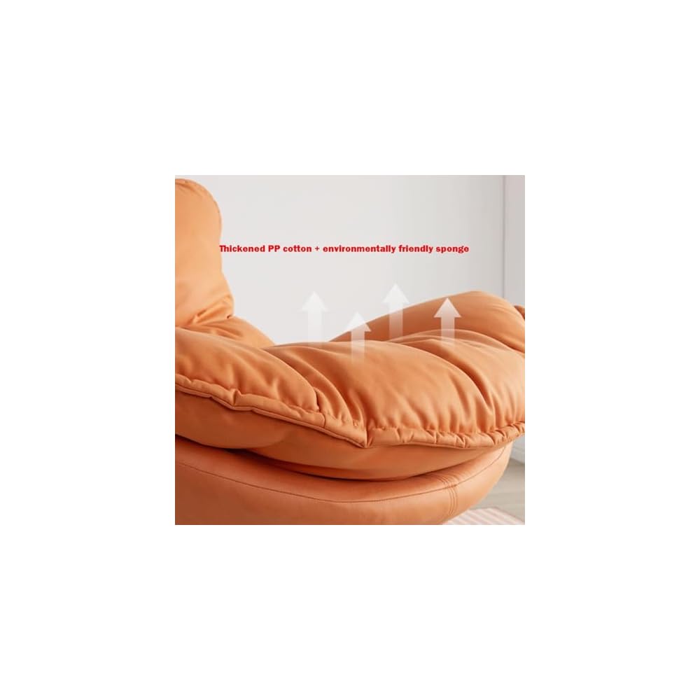 Leisure Sofa Rocking Chair and Footstool, Modern Armless Chair Recliner Chair,Sofa Chair for Bedroom,Balcony, Comfortable  Chair with Seat Cushion (Color : /Khaki, Size : with