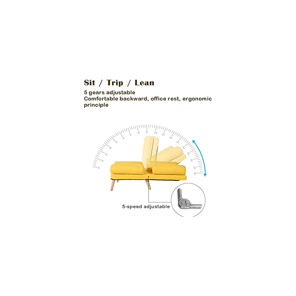 Modern Yellow Recliner Chair with Adjustable Armrest and Foot Rest for Living Room Office Dormitory Bedroom Ergonomic Design for Elderly Comfort
