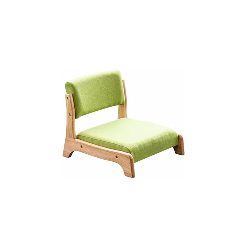 Floor Chair Tatami Chair Made of Wood, high Resilience, Foam Cushion, Solid Wood Back, Perfect for Living Room, Reading, Games, Comfortable Wooden Floor Chair