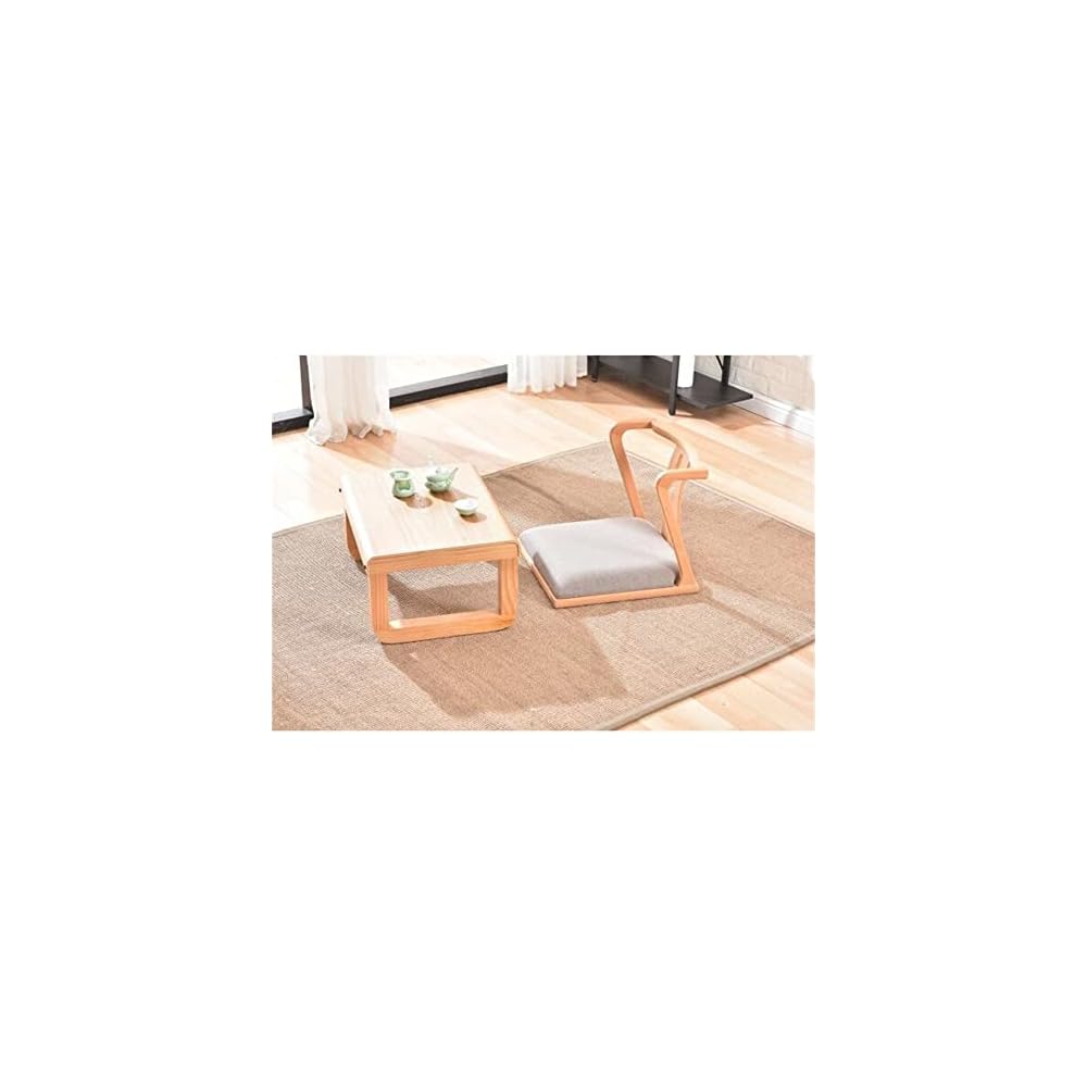 Living Room Chair Wooden Padded Floor Tatami with Back Support for Video-Gaming Reading