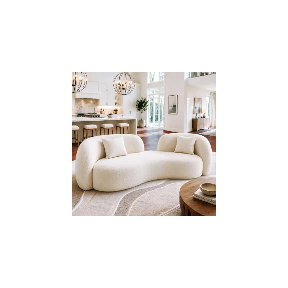 Curved Cream Style Sofa Living Room 2026 new Small Apartment Simple Modern Beauty Salon Store Lounge Area Creativity Settee Reception Company Office Couch