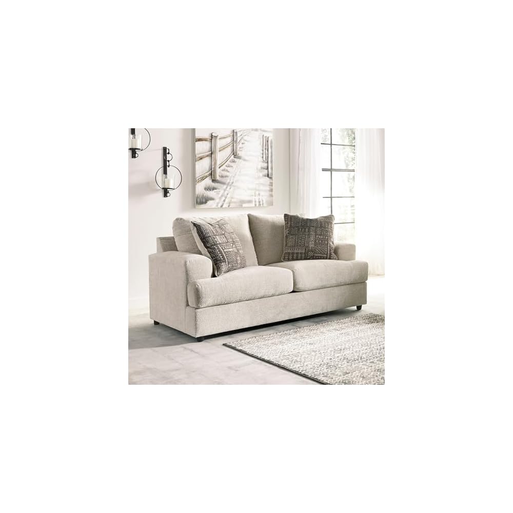 Signature Design by Ashley Soletren Loveseat, Stone Chenille Sofa Couch