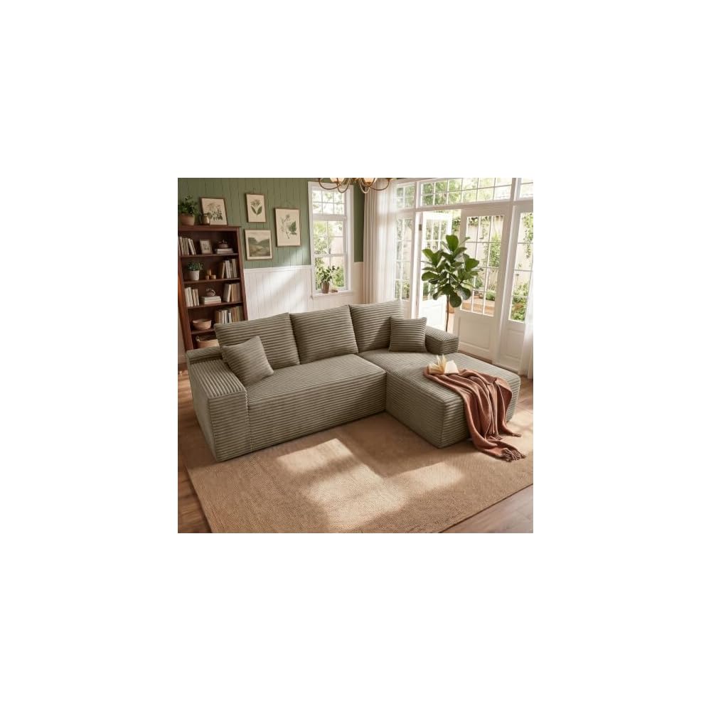 Boneless Couch Comfy Sectional Couches for Living Room,U Shaped Modular Cloud Couch Sofa, Minimalist Modular Sectional Sofa with Deep Seat