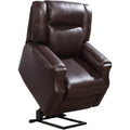 Power Lift Recliner Chair Electric Lift Chair for Elderly Easy to Install Easy to Clean Leather Living Room Chair Sofa (Dark Brown)