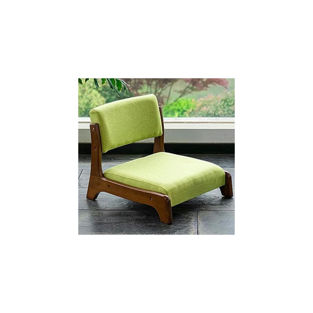 Floor Chair Tatami Chair Made of Wood, high Resilience, Foam Cushion, Solid Wood Back, Perfect for Living Room, Reading, Games, Comfortable Wooden Floor Chair