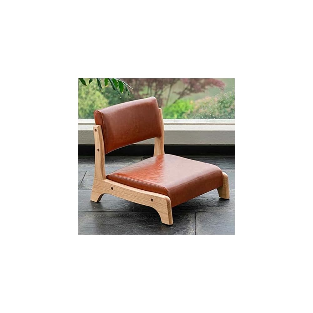 Floor Chair Tatami Chair Made of Wood, high Resilience, Foam Cushion, Solid Wood Back, Perfect for Living Room, Reading, Games, Comfortable Wooden Floor Chair