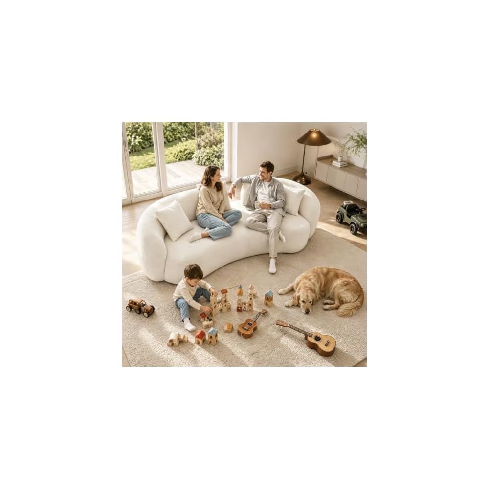 Curved Cream Style Sofa Living Room 2026 new Small Apartment Simple Modern Beauty Salon Store Lounge Area Creativity Settee Reception Company Office Couch