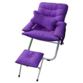 Renovation House Chairs Reclining Chair Folding Chair Lazy Couch Living Room Adjustable Recliner Dormitory Chair with Footstool and Pillow Including Detachable Cotton Cover Durable (Color : Pink)