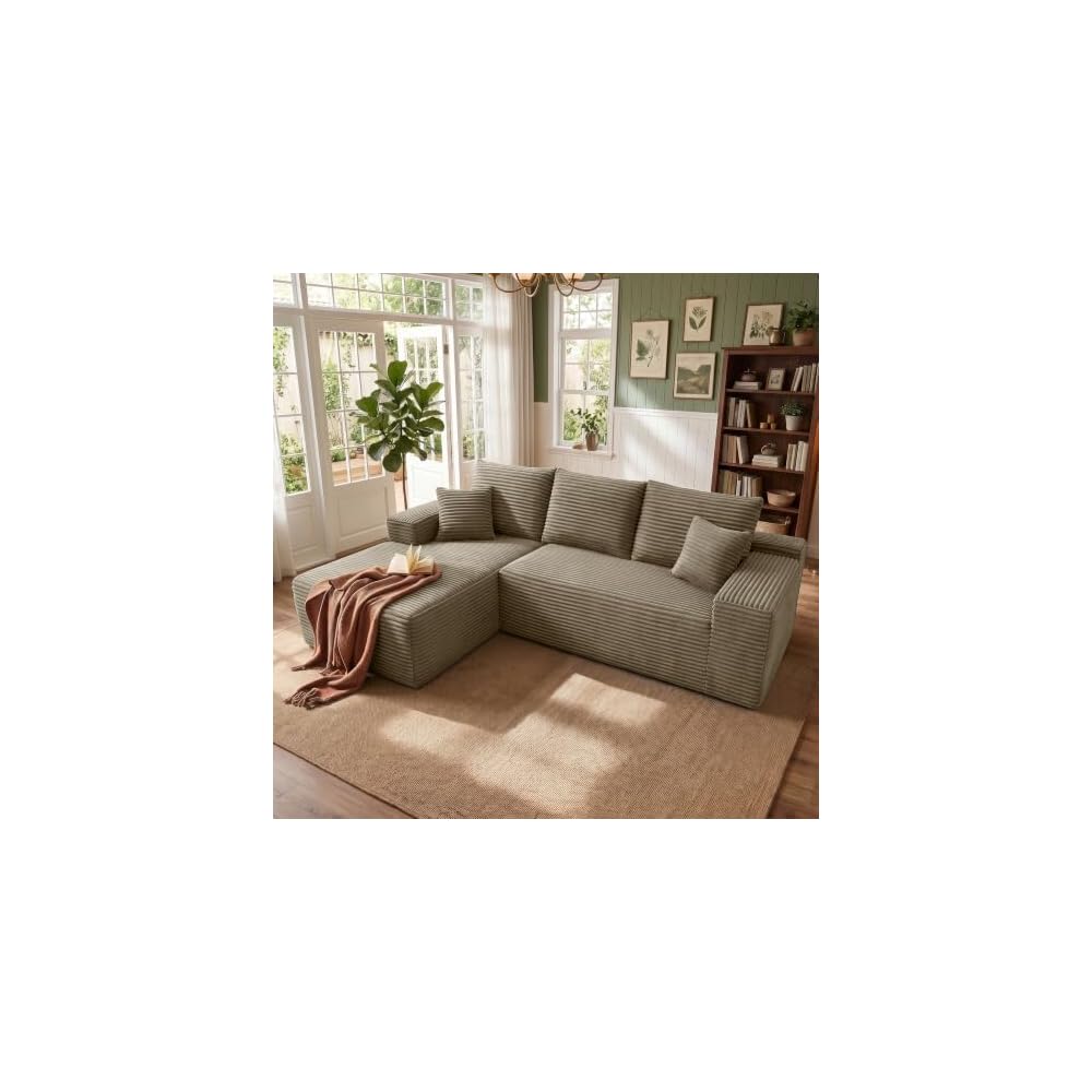 Boneless Couch Comfy Sectional Couches for Living Room,U Shaped Modular Cloud Couch Sofa, Minimalist Modular Sectional Sofa with Deep Seat