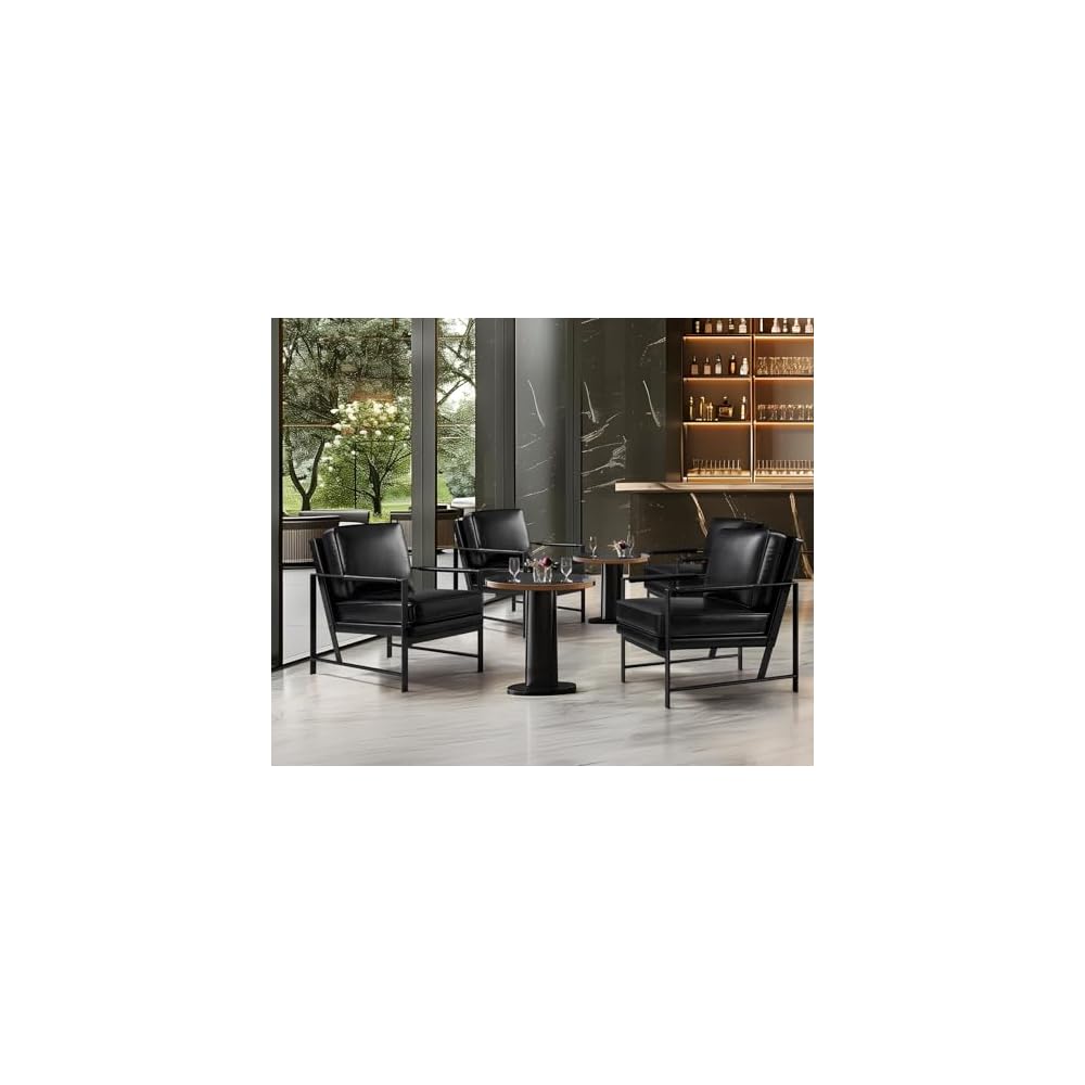 Yaheetech Mid-Century Modern Accent Chairs Set of 2, Black