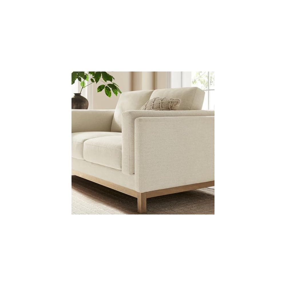 Modway Roscoe 63 Inch Fabric Loveseat in Ivory - Comfortable Upholstered 2 Seater Couch for Living Room, Apartment, or Office Seating