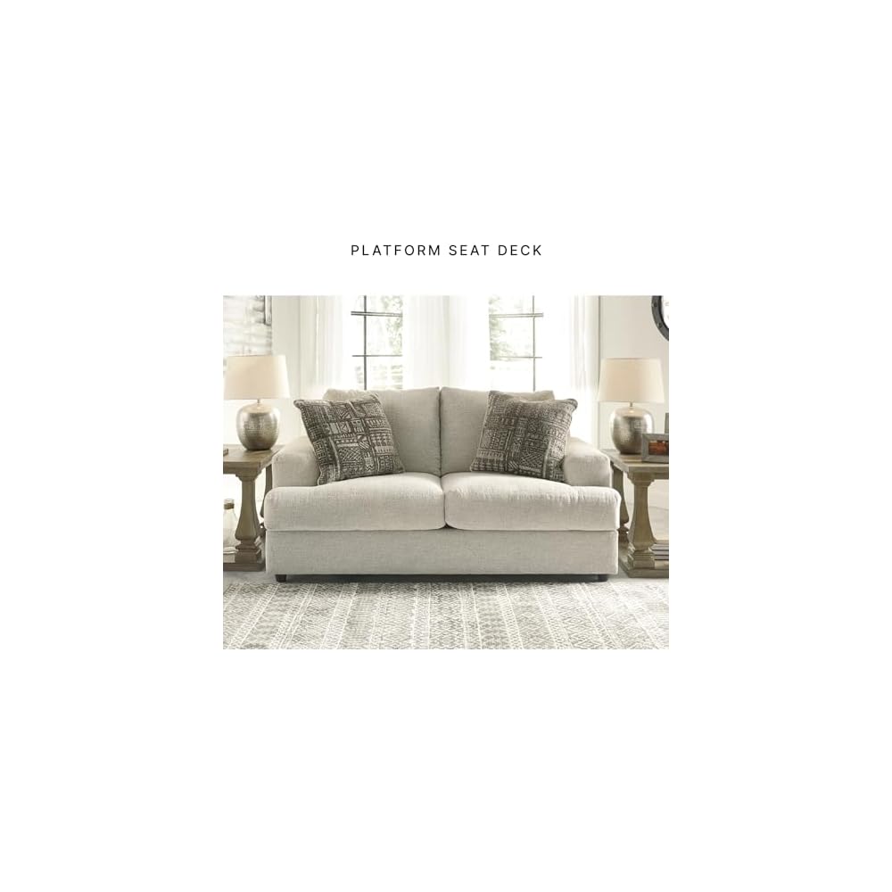 Signature Design by Ashley Soletren Loveseat, Stone Chenille Sofa Couch