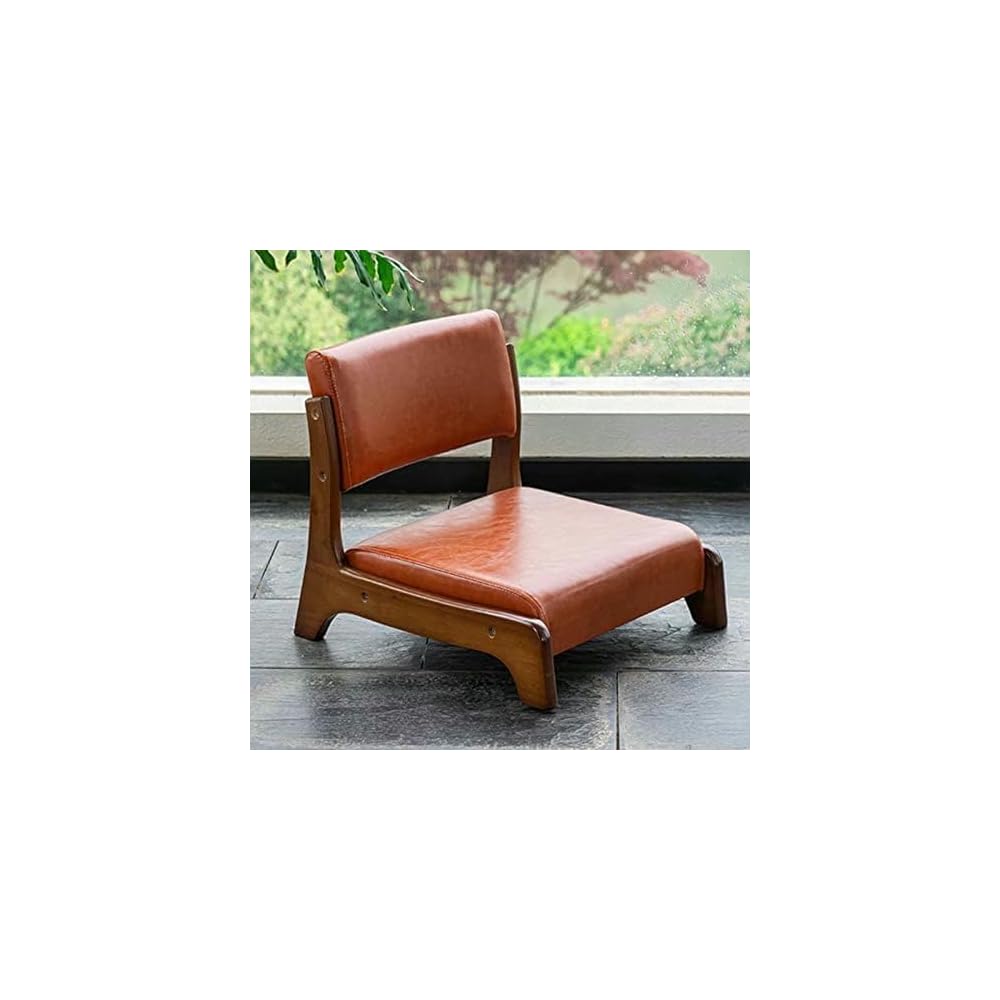 Floor Chair Tatami Chair Made of Wood, high Resilience, Foam Cushion, Solid Wood Back, Perfect for Living Room, Reading, Games, Comfortable Wooden Floor Chair