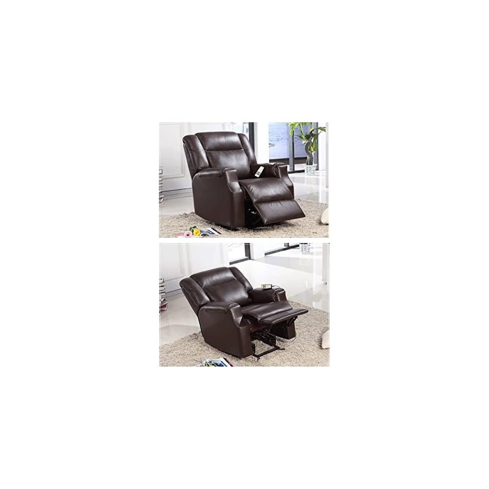 Power Lift Recliner Chair Electric Lift Chair for Elderly Easy to Install Easy to Clean Leather Living Room Chair Sofa (Dark Brown)