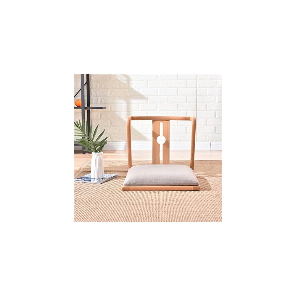 Living Room Chair Wooden Padded Floor Tatami with Back Support for Video-Gaming Reading