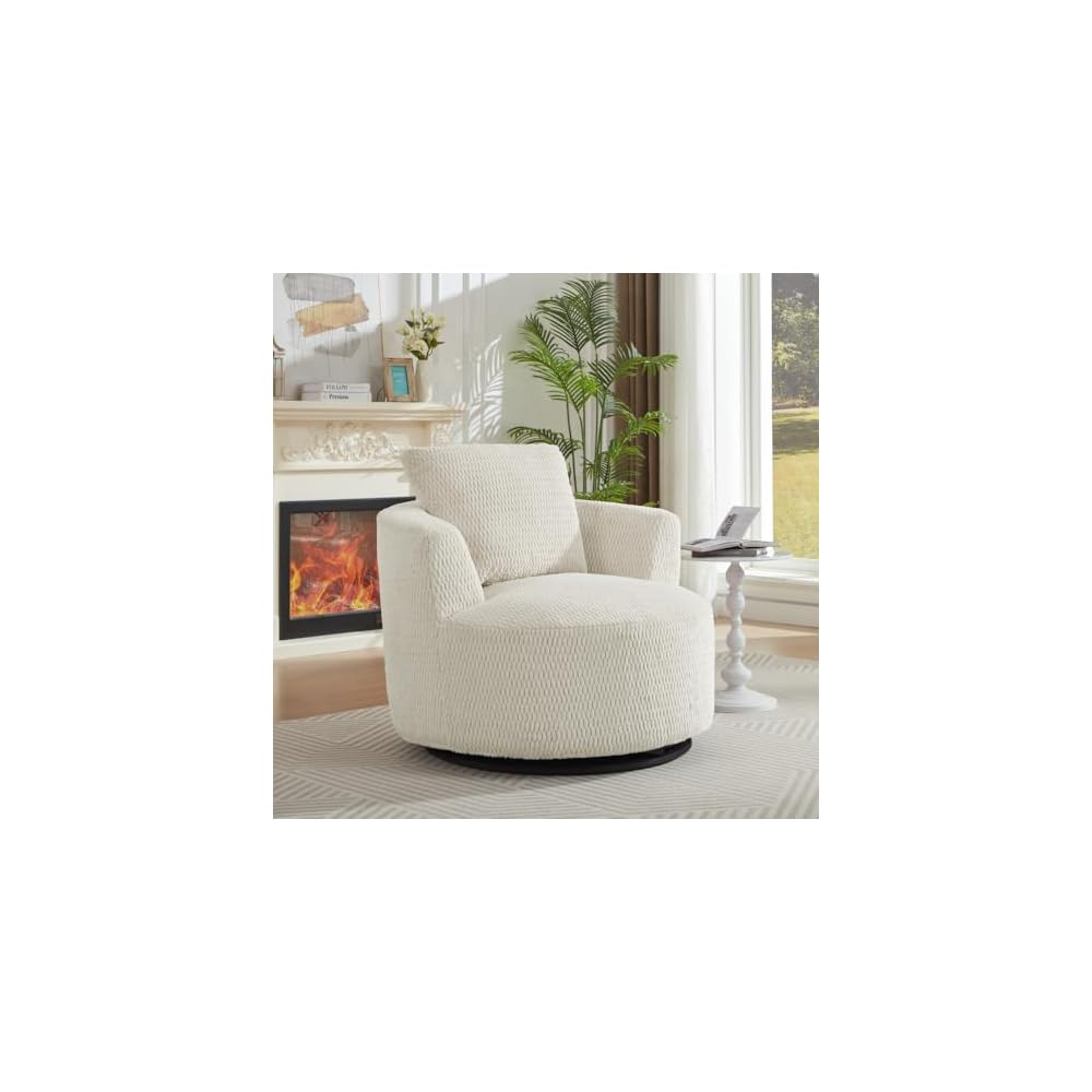 Compressible 360° Swivel Accent Chair, Stylish Plush Comfort, Sturdy Base, Versatile for Living Room, Office & Apartment (Dark Blue)