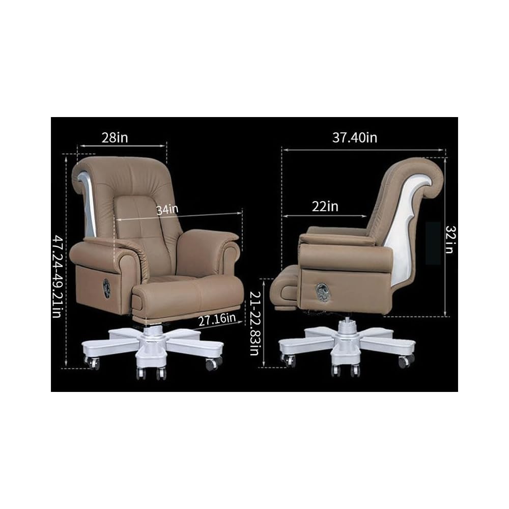 Office Chair Fully Reclining Executive Leather(D)