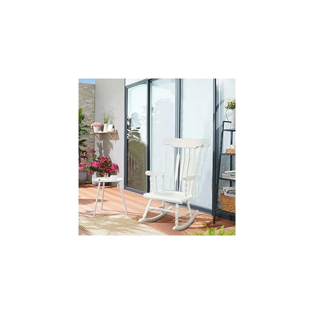 Solid Wood Rocking Chair Porch Rocking Chair Indoor Outdoor Seating