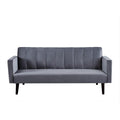 Container Furniture Direct 72" Velvet Convertible Futon Sofa Bed - Full Out Twin Sleeper Couch w/Channel Stitch, Wood Frame & High-Density Foam - Space-Saving for Apartments/Dorms, Grey