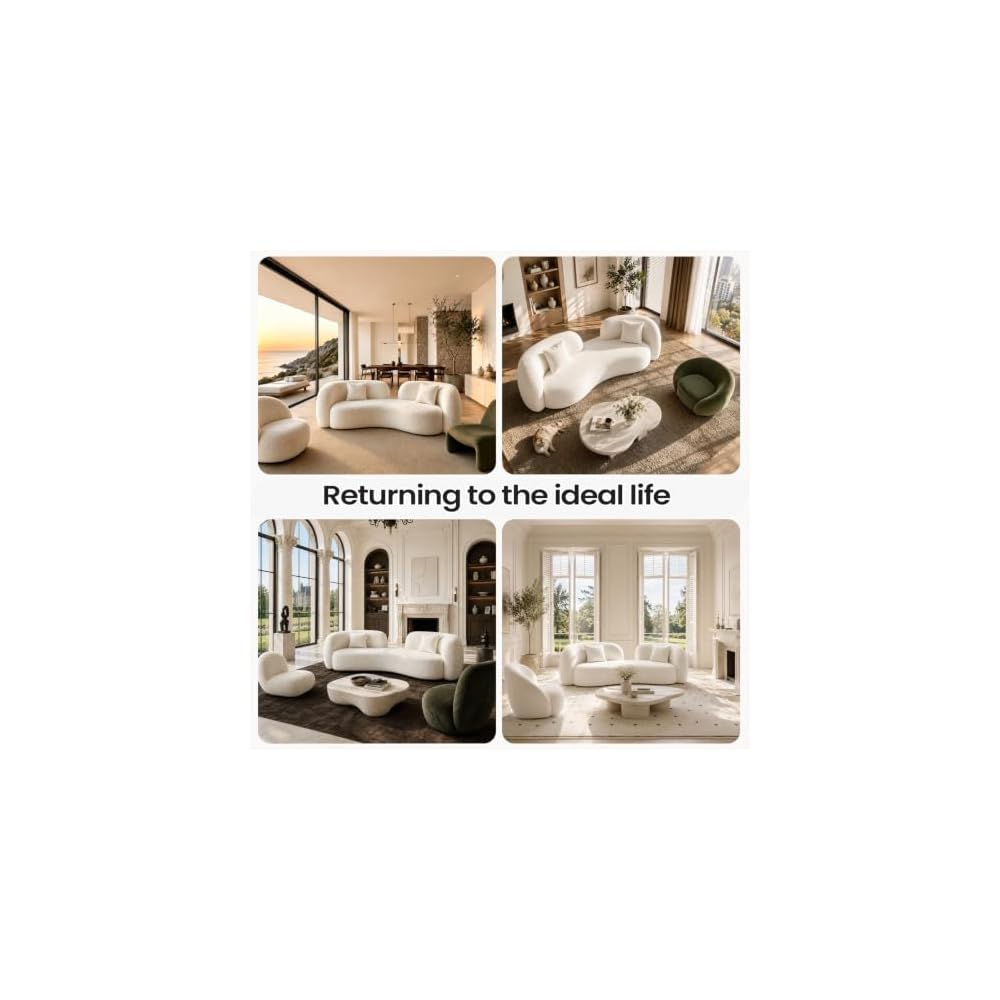 Curved Cream Style Sofa Living Room 2026 new Small Apartment Simple Modern Beauty Salon Store Lounge Area Creativity Settee Reception Company Office Couch