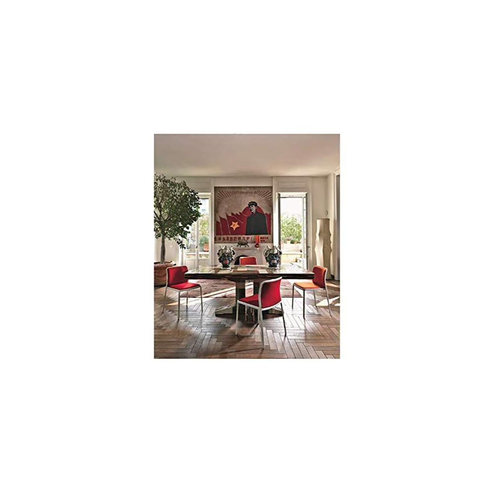 Kartell 5977/LG Audrey Soft Chair by Piero Lissoni, Pack of 2, Trevira Fabric Red