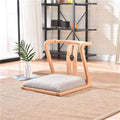 Living Room Chair Wooden Padded Floor Tatami with Back Support for Video-Gaming Reading