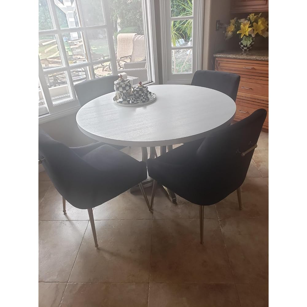 TOV Furniture Beatrix Ultra Modern Velvet Upholstered Dining Side Chair, 22" Black