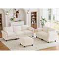 Legend Vansen Modular Sectional Sofa, 6‑Seat Comfy U‑Shaped Sectional Couch with Storage Space and Chaise, Convertible Sectional Couches for Living Room,Sofas Set with Curved Armrests,Cream