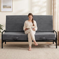 6 Inch Futon Mattress Full Size, Foldable Futon Floor Sofa Bed with Soft Thick Quilted Cover- High Resilience Foam Filling for Home, Guest Room, Dorm, Grey (Frame Not Included)